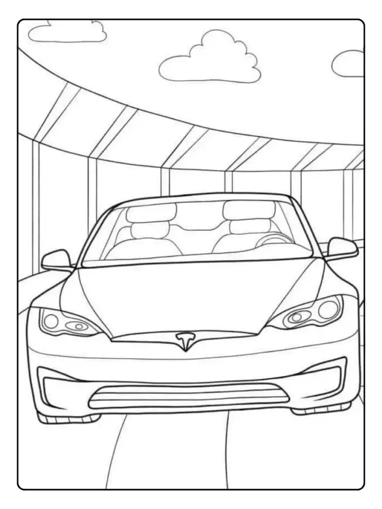 Coloriage Voiture Tesla (14)