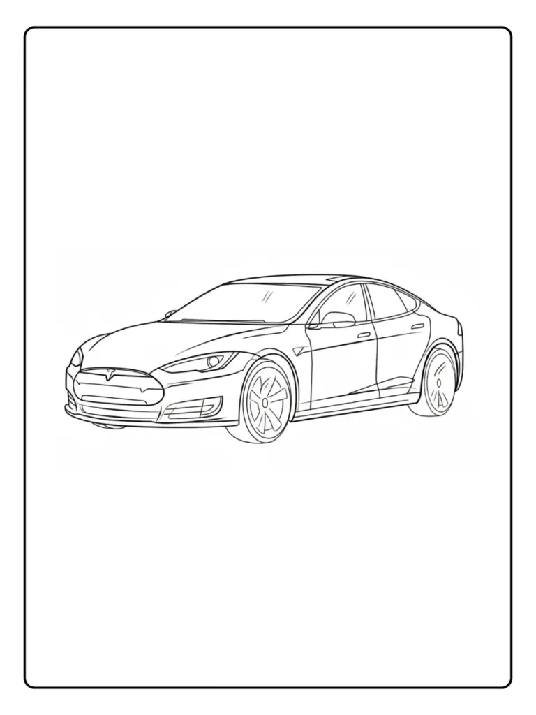 Coloriage Voiture Tesla (15)