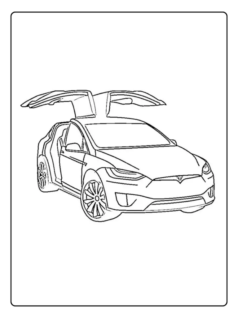 Coloriage Voiture Tesla (2)