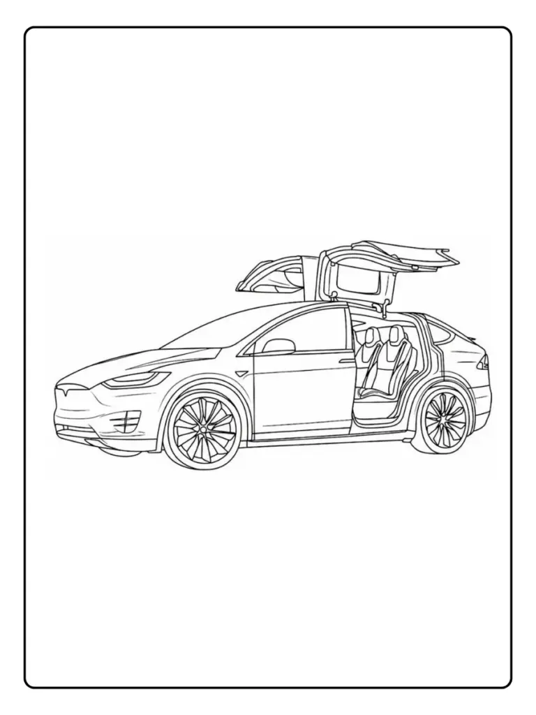 Coloriage Voiture Tesla (3)