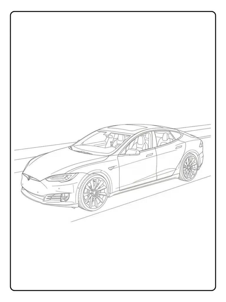 Coloriage Voiture Tesla (4)