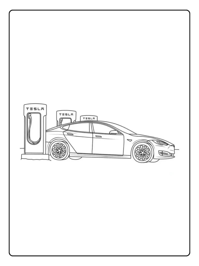 Coloriage Voiture Tesla (5)