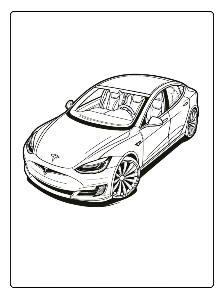Coloriage Voiture Tesla (6)