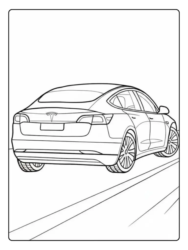 Coloriage Voiture Tesla (7)