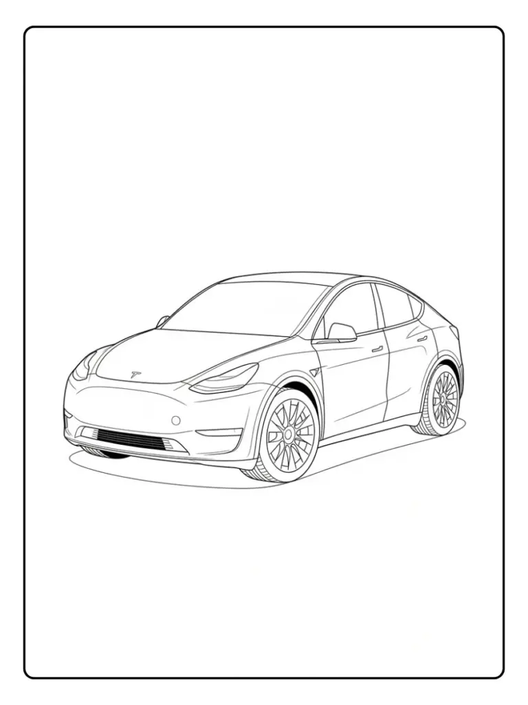 Coloriage Voiture Tesla (8)