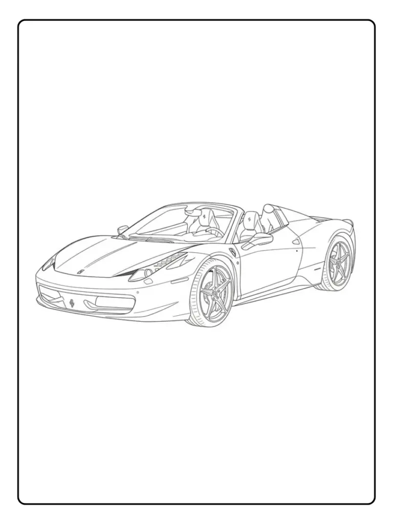 Coloriage Ferrari Voiture De Course A Imprimer