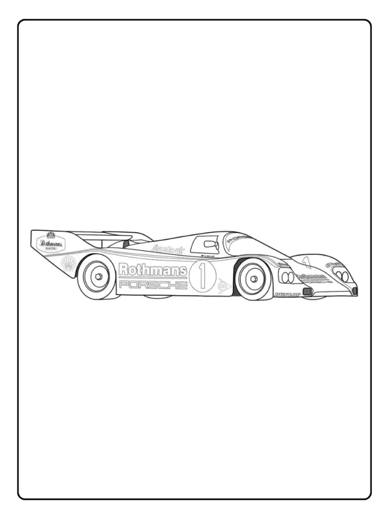 Coloriage Porsche Course Dessin