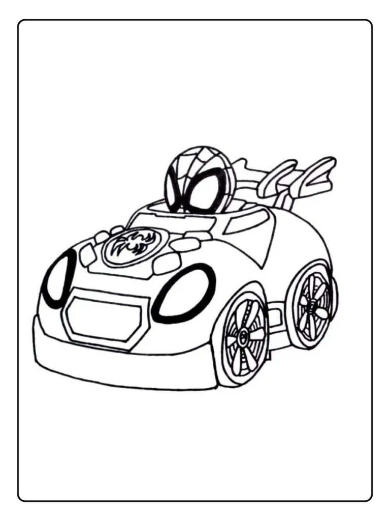 Coloriage Spidey Voiture