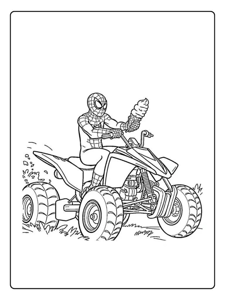 Coloriage Spidey Voiture Facile