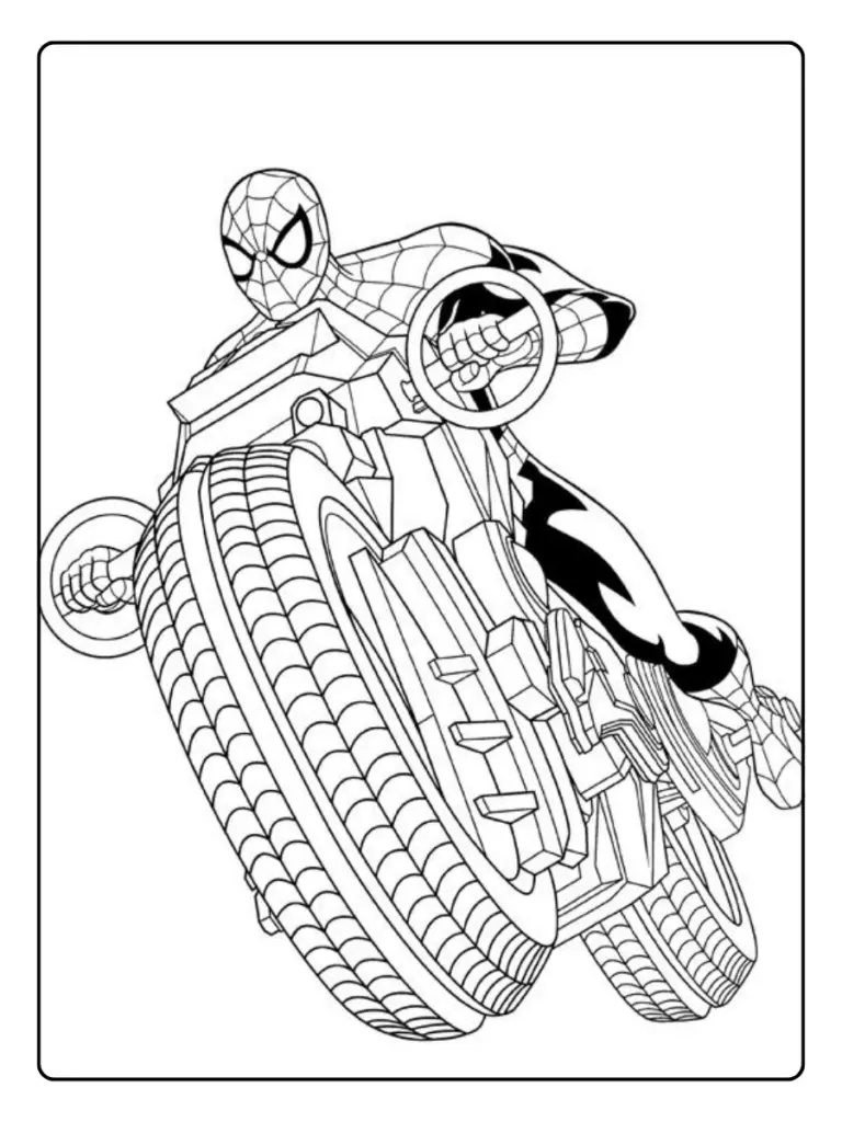 Coloriage Spidey Voiture Super Heros