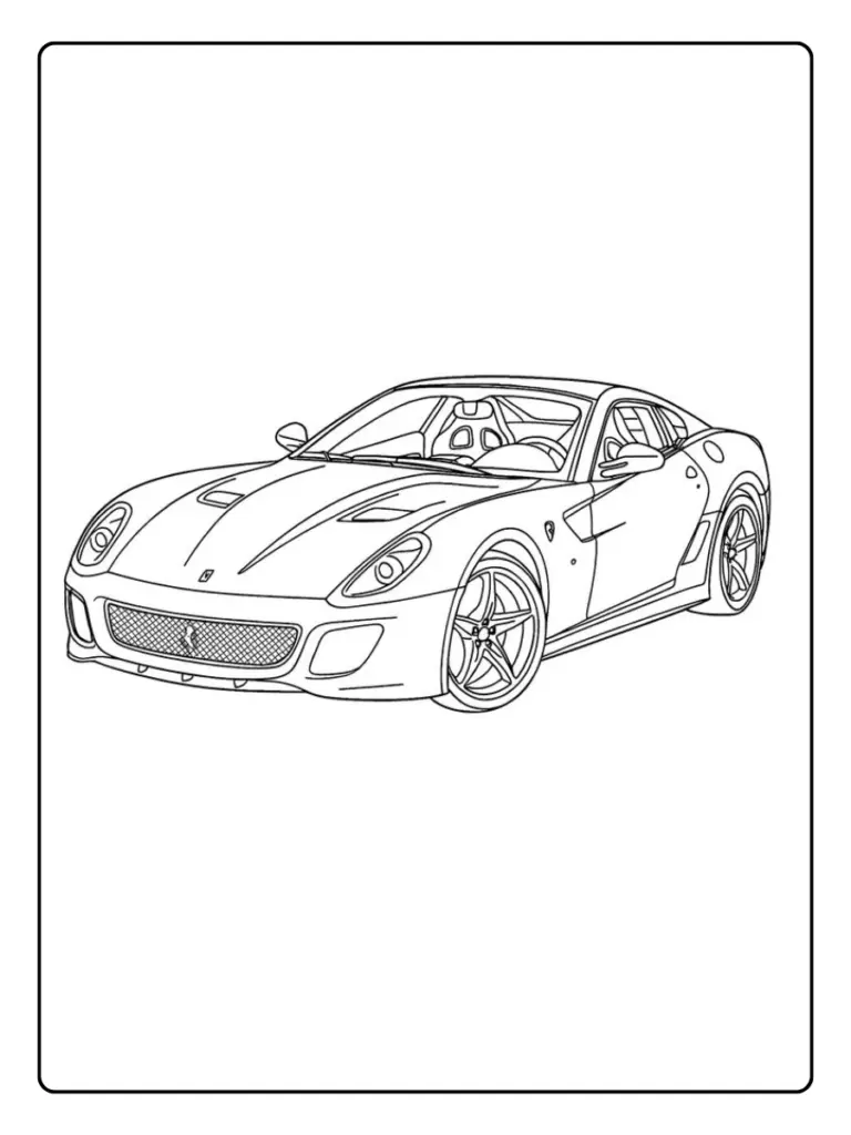 Coloriage Voiture De Course Ferrari Cartoon