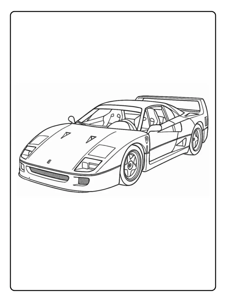 Coloriage Voiture De Course Ferrari Gratuit