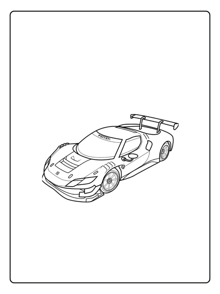 Coloriage Voiture De Course Ferrari Pour Enfant