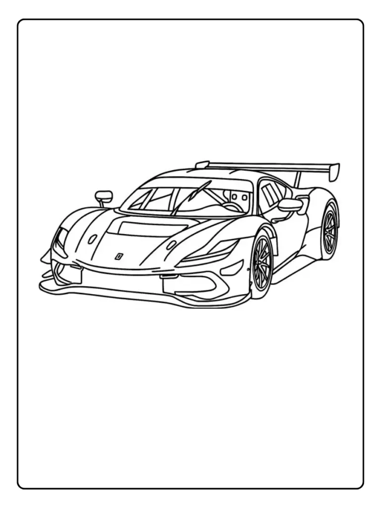 Coloriage Voiture De Course Ferrari Realiste
