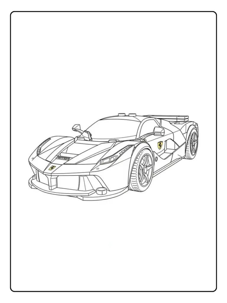 Coloriage Voiture De Course Ferrari Simple