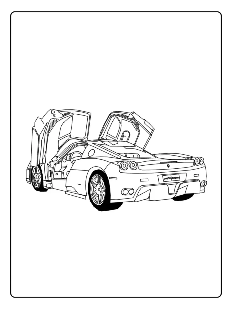 Coloriage Voiture De Course Ferrari Sportive
