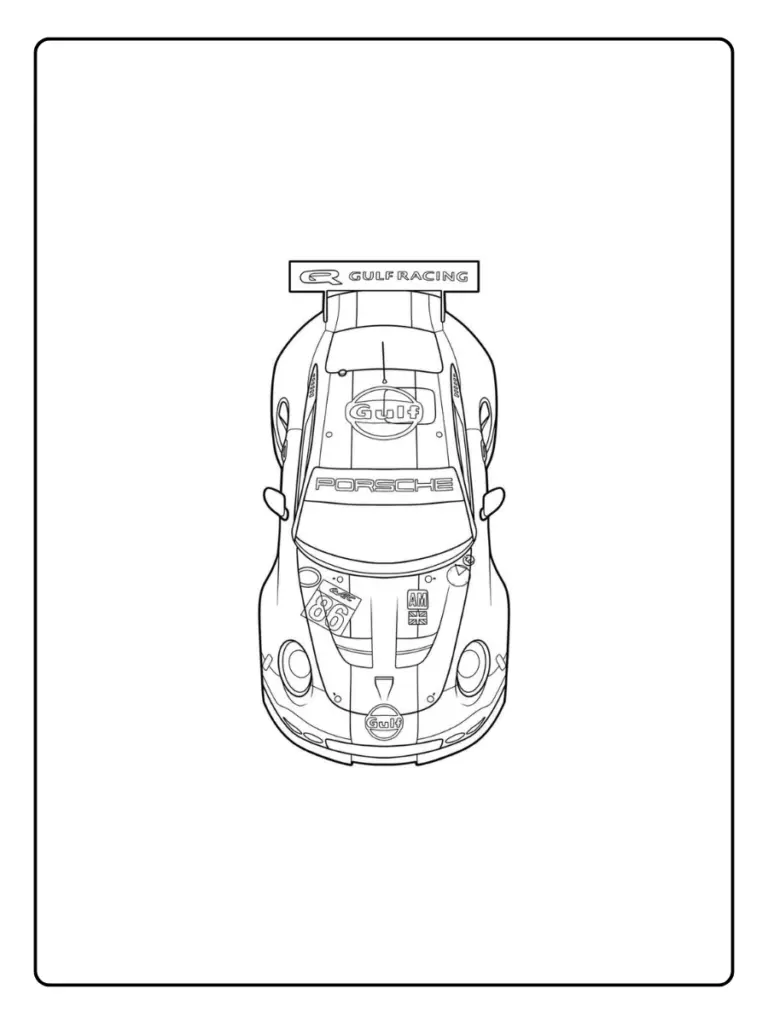 Coloriage Voiture De Course Porsche Pdf