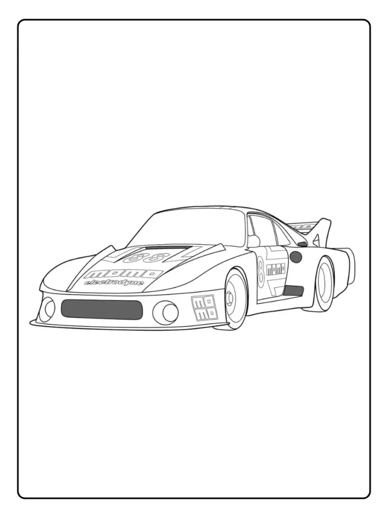 Coloriage Voiture De Course Porsche Pour Enfant