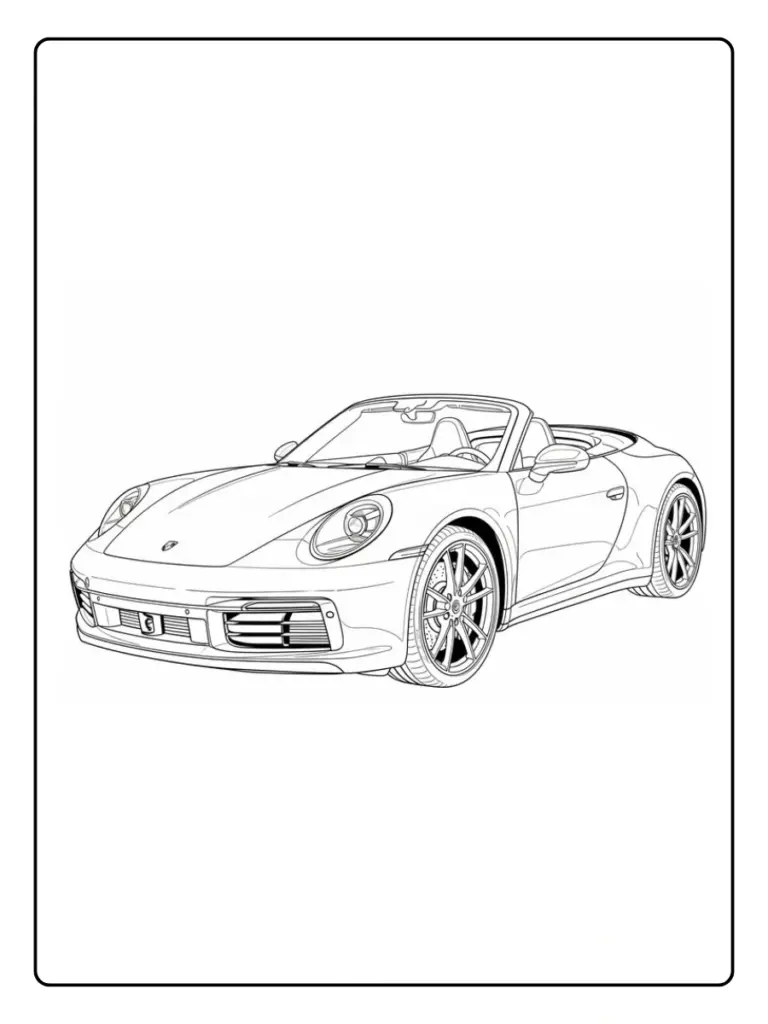 Coloriage Voiture De Course Porsche Sportive