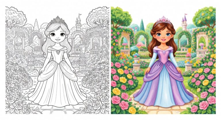 Comment colorier une princesse avec des tons élégants sans ternir la robe