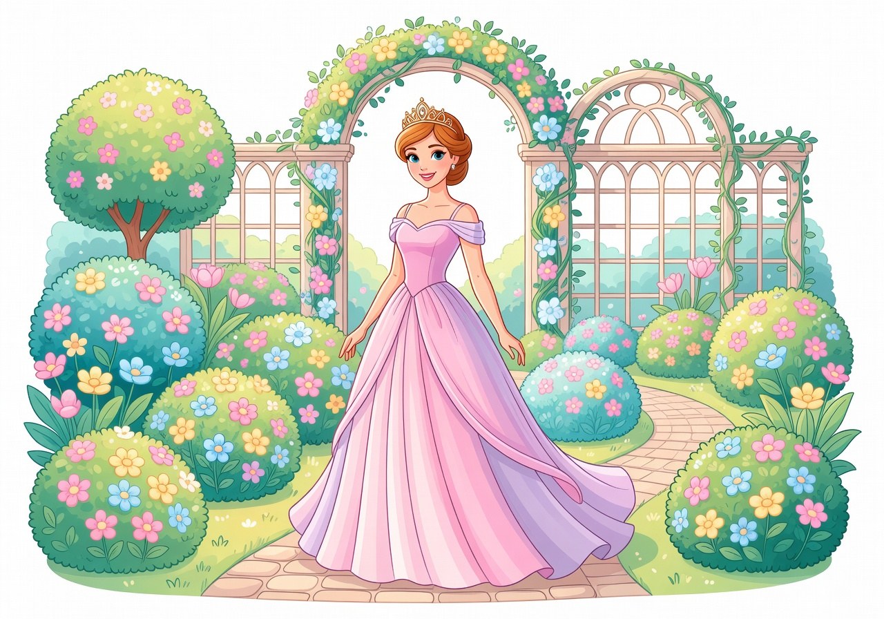 Princesse colorée avec tons élégants pastel sans ternir la robe