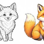 Illustration d'un renard coloré avec fourrure texturée et ombres douces